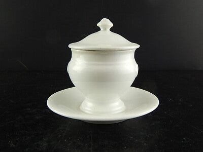 ANTICA SALSIERA MOSTARDIERA CERAMICA BIANCA RICHARD MILANO FINE 1800