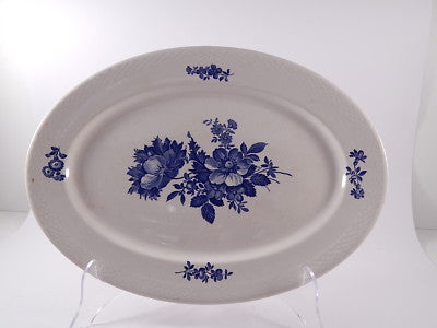 ANTICO VASSOIO RAVIERA PORCELLANA COPENHAGEN PRIMI ANNI DEL 1900 "Blue Flowers"