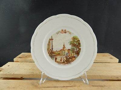 ANTICO PIATTO PORCELLANA GINORI CITTA' REDENTE ZARA 1919 STEMMA REGNO ITALIA