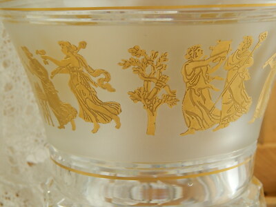 VAL ST LAMBERT FIRMATO VASO CRISTALLO MOLATO JUPITER DANSE DE FLORE ORO 24 K