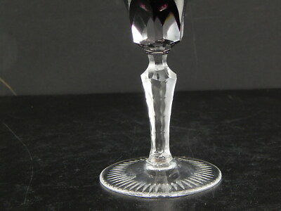 PREZIOSO ANTICO BOEMIA BICCHIERE CALICE FLUTE CRISTALLO MOLATO E TAGLIATO VIOLA