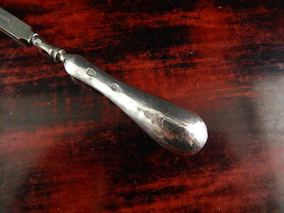 ANTICHE ART DECO STRUMENTO MANICURE SPATOLA ARGENTO 925 ANTIQUE SOLID SILVER