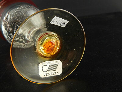 VINTAGE BICCHIERE CALICE VETRO SOFFIATO MURANO VENEZIA COLLEZIONE