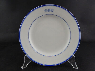 ANTICO SERVIZIO 12 PIATTI PORCELLANA DI PARIGI PROFILI BLU FINE 800 MONOGRAMMA