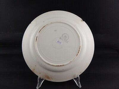 ANTICO PIATTO CERAMICA FINE 800 MANIFACTURE IMPERIALE ROYALE NIMY BLUE FLUTED §