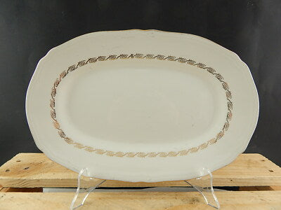 VINTAGE VASSOIO PIATTO OVALE RICHARD GINORI PORCELLANA ARISTON AVORIO E ORO