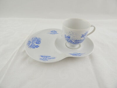 VINTAGE TEA CUP TENNIS SAUCER FURSTENBERG GERMANY TAZZA TE' E PIATTO PORCELLANA