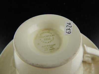 ANTICA TAZZA TÈ E PIATTO CERAMICA WEDGWOOD ETRURIA BARLASTON PATRICIAN DIFETTO #