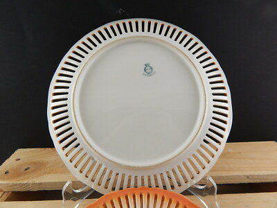 ANTICO LIBERTY 1920 SERVIZIO DESSERT 5 PIATTI TRAFORATI PORCELLANA BOEMIA UNION