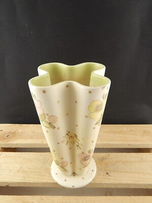 ANTICO VASO QUATTRO COLONNE CERAMICA LENCI TORINO 1930 DECORO FLOREALE POLICROMO