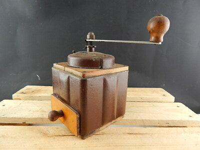 VINTAGE RARO ICONICO MACINA CAFFE' PEUGEOT FRERES LEGNO E LATTA COFFEE GRINDER