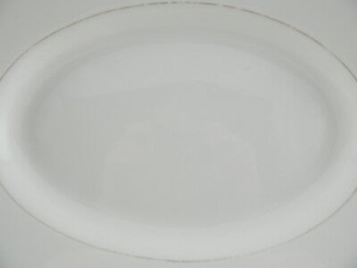 ANTICA RAVIERA VASSOIO PIATTO OVALE CERAMICA BIANCA PROFILO ORO LAVENO REVELLI