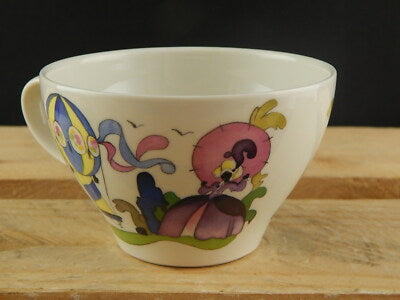 VINTAGE PORCELLANA VILLEROY&BOCH TAZZA DISEGNO MONGOLFIERA