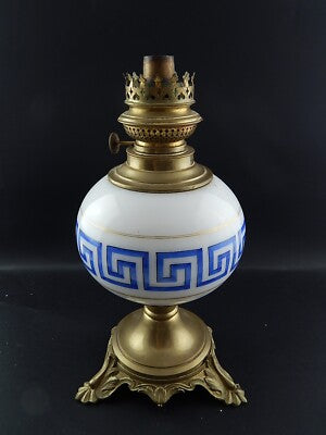 ANTICA ORIGINALE RARA LAMPADA TAVOLO LUME A PETROLIO IMPERO W. W. KOSMOS