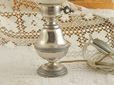 ANTICA PREZIOSA LAMPADA LUME TAVOLO STILE IMPERO ARGENTO PUNZONE 800 MADE ITALY