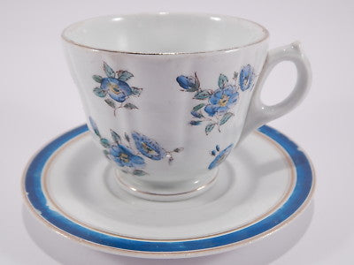 ANTICO SET COLAZIONE PIATTO TAZZA CERAMICA INGLESE ANTIQUE FAIENCE BREAKFAST SET