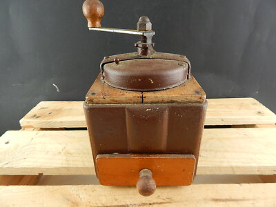 VINTAGE RARO ICONICO MACINA CAFFE' PEUGEOT FRERES LEGNO E LATTA COFFEE GRINDER