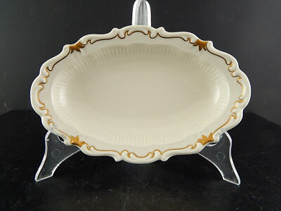 ROCAILLE VEB REICHENBACH PIATTO OVALE VASSOIO RAVIERA PORCELLANA BIANCO ORO