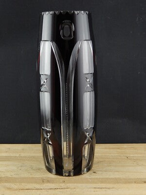 ANTICO PREZIOSO IMPORTANTE VASO CRISTALLO ART DECO BOEMIA MOLATO INCISO