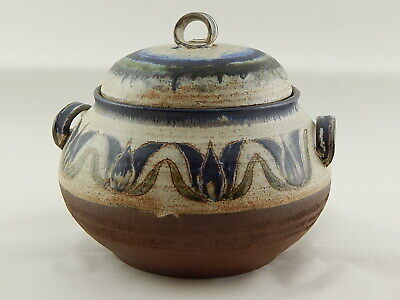 VINTAGE MODERNISM PENTOLA TERRACOTTA CERAMICA FATTA E DECORATA A MANO DENMARK