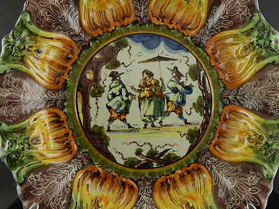 ANTICO PIATTO PARATA CERAMICA POLICROMO ALBISOLA GIUSEPPE MAZZOTTI PRIMO 900