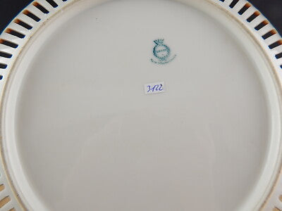 ANTICO LIBERTY 1920 SERVIZIO DESSERT 5 PIATTI TRAFORATI PORCELLANA BOEMIA UNION