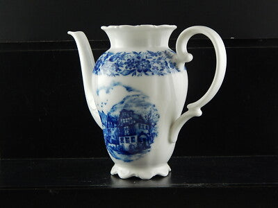 ANTICA CAFFETTIERA BRICCO PORCELLANA BAVARIA SELTMANN WEIDEN THERESIA BIANCO BLU