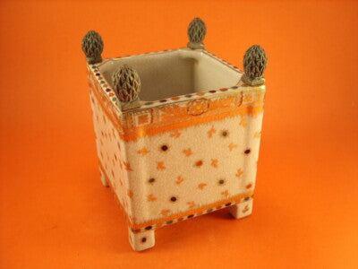 VASO PORCELLANA DIPINTO A MANO CRISTINE CANO BY NELSON RIFINITO ORO ZECCHINO E B