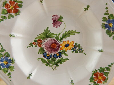 ANTICO 1946 PIATTO FONDO CERAMICA IMOLA TECNICA E DECORO SETTECENTO ITALIANO #5