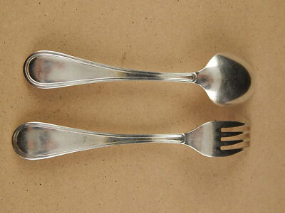 VINTAGE 1 CUCCHIAIO 1 FORCHETTA TAVOLA ARGENTATE BAGNO ARGENTO SANT'ANDREA