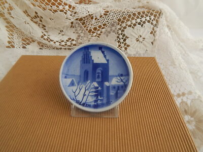 ANTICA PLAQUETTE COPENHAGEN CERAMICA ALUMINIA FAIENCE XIX SECOLO DECORO NATALE 3