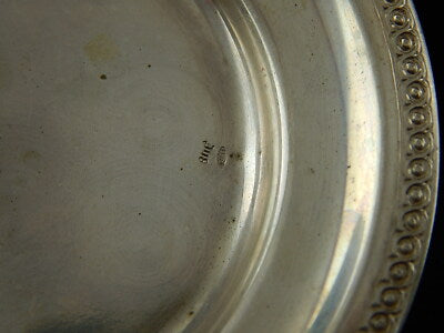 PREZIOSA TAZZINA BASE E PIATTINO ARGENTO 800 PORCELLANA MAS REGIO CAPODIMONTE