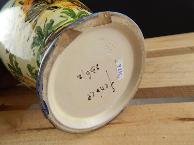 ANTICO 1920 RARO VASO BIANSATO POLICROMO CERAMICA MAIOLICA ALBISOLA FENICE