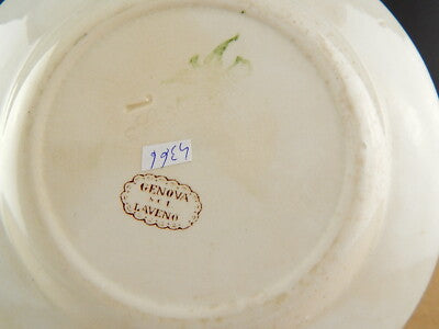 ANTICO RARO PIATTO CERAMICA SCI LAVENO MARCHIO INCUSSO COLLEZIONE GENOVA #4366
