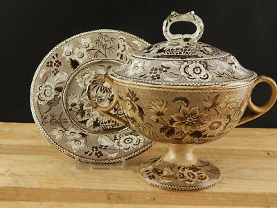 DAVENPORT 1805 ANTICA PREZIOSA POTTERY CERAMICA TAZZA PUERPERA ZUPPIERA EGOISTE