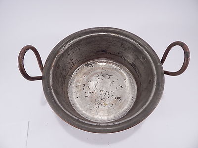 ANTICA CASSERUOLA RAME CON 2 MANICI MADE IN ITALY COPPER POT SAUCE PAN