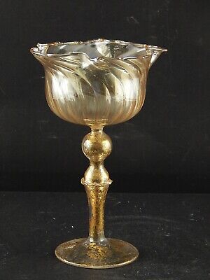 VINTAGE TIPETTO DEL DOGE CALICE MURANO VETRO SOFFIATO ARTISTICO COLLEZIONE #8561