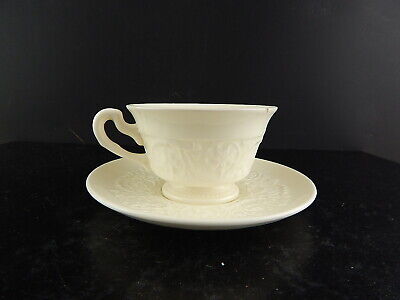 ANTICA TAZZA TÈ E PIATTO CERAMICA WEDGWOOD ETRURIA BARLASTON PATRICIAN DIFETTO #