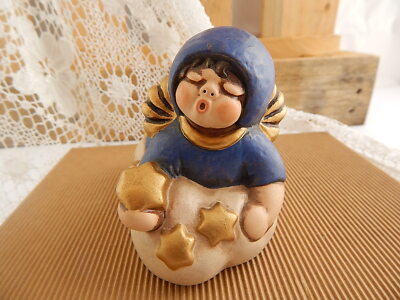 VINTAGE AUTENTICA CERAMICA THUN ANGELO BLU SU NUVOLA BOLZANO FAIENCE ANGEL BLUE