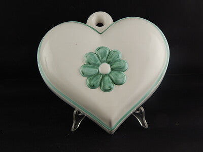 VINTAGE RARA FORMELLA CERAMICA DESIGNER LENE THUN CUORE VERDE VECCHIA THUN