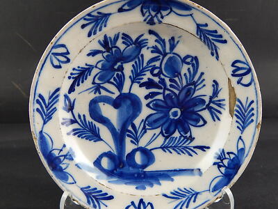 ANTICO PREZIOSO RARISSIMO PIATTO CERAMICA DELFT FINE XVII SECOLO MUSEALE #8150