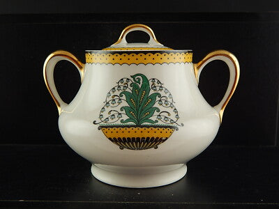 ANTICA ZUCCHERIERA POTICHE ART DECO BERNARDAUD & CO LIMOGES PORCELLANA ANNI 30