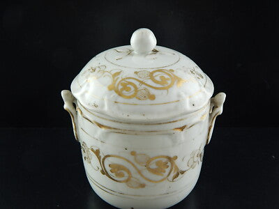 ANTICO PREZIOSO SERVIZIO CAFFÈ PORCELLANA BIANCA ORO IMPERO VECCHIO PARIGI 800