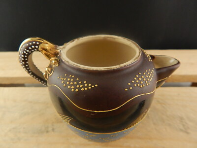 ANTIQUARIATO ORIENTALE 1920 CERAMICA GIAPPONE SATSUMA SHIMAZU CREST TEIERA