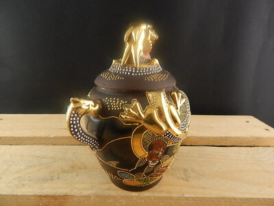 ANTIQUARIATO ORIENTALE 1920 CERAMICA GIAPPONE SATSUMA SHIMAZU CREST POTICHE