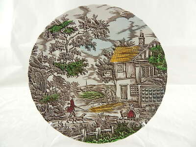 PIATTO CERAMICA VINTAGE THE HUNTER BY MYOTT STAFFORDSHIRE ENGLAND STAMPA MANO