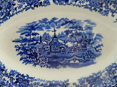 ANTICO VASSOIO RAVIERA DECORO CHINESE SOC CERAMICA RICHARD ANTIQUE PLATE ITALY