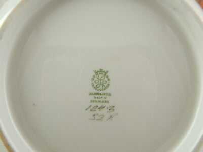 VINTAGE LYNGBY ROYAL CROWN COPENHAGEN CENTROTAVOLA PORCELLANA PIATTO MARINA 1940