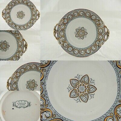 ANTICO PIATTO VASSOIO CERAMICA POTTERY INGLESE MINTON 1850 POMPEIAN BORDER TRAY