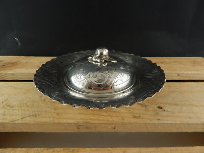 VINTAGE SHEFFIELD SILVER PLATE PORTA MUFFIN BURRO BAGNO ARGENTO CESELLATO